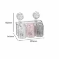Suction toothbrush holder 3 cups wall mounted water ripple bathroom organizer mixed color - Water Ripple Toothbrush Holder (3 Cups)