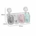Suction toothbrush holder with four textured cups, wall mounted bathroom organizer. - Water Ripple Toothbrush Holder (4 Cups)