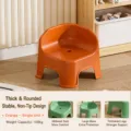 Orange kids plastic stool cute baby chair safe toddler low seat anti-fall backrest 1pc - 1 Piece/Pack / Orange
