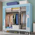 Portable fabric wardrobe with metal frame, large capacity clothes storage organizer for bedroom. - 1900 Length 84*Width 46*Height 173cm / Christmas Deer