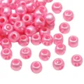 8x6mm pink acrylic pearl four-hole beads DIY handmade bracelet necklace jewelry materials - 10 Pieces/Pack / Rose Red