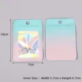 Holographic foil ziplock bag with window and butterfly earrings for jewelry packaging - 10pcs/Pack / 7x10cm Gradient Laser Blue Window