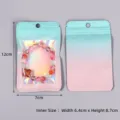 Colorful laser aluminum foil ziplock packaging bag with clear window for jewelry bracelets. - 10pcs/Pack / 7x12cm Gradient Laser Blue Window