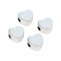 Acrylic heart loose beads with star print and large hole for DIY jewelry making and phone charms - 19x21x14mm, Hole 5mm, 1 Pc/Pack / Blue