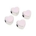 Silver plated pink star heart loose beads, large hole DIY charm for phone chain accessories. - 19x21x14mm, Hole 5mm, 1 Pc/Pack / Pink