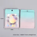 Colorful laser PP aluminum foil window ziplock packaging bag with hanging hole for jewelry. - 10pcs/Pack / 9x12cm Gradient Laser Blue Window