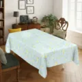 Ανοιξιάτικο τραπεζομάντηλο μαργαρίτα γαλάζιο λουλουδάτο ύφασμα τραπεζιού διακόσμηση - 150x220cm (Βουρτσισμένο Ύφασμα) / HZB703-4
