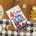 Canovaccio cucina 4 luglio, strofinaccio microfibra gnomo patriottico per la decorazione domestica. - 40*60cm / Stile 16