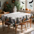 Τραπεζομάντηλο Halloween με στάμπα κολοκύθας και φάντασμα φορτηγού, πολυεστερικό ύφασμα. - 40x60cm (20g) / ZB904-15