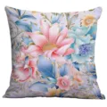 Digital printed decorative pillow cover featuring elegant floral pattern for home sofa. - A1654-5