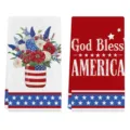 Amerikaanse onafhankelijkheidsdag keukendoek microvezel digitale print vaatdoek decor - Stijl 19 (2 Stuks Pakket) / 40*60cm