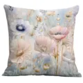 Watercolor floral pillow cover, elegant botanical cushion case for sofa and home decor. - A1654-10