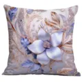 Luxury 3D floral printed throw pillow cover, purple metallic cushion case for sofa home decor. - A1654-11