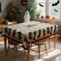 Tραπεζομάντιλο Halloween μαύρη γάτα κολοκύθα πολυεστέρας αδιάβροχο κάλυμμα τραπεζιού - 40x60cm (20g) / HZB904-21