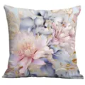 Decorative floral throw pillow cover with elegant digital print for home sofa cushion decor - A1654-12