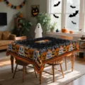 Τραπεζομάντηλο Halloween μαύρο κολοκύθα κρανίο πολυεστέρας τραπέζι αδιάβροχο διακοσμητικό - 40x60cm (20g) / HZB904-23