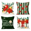 Christmas cushion covers set of 4 decorative throw pillow cases for holiday home decor - 18x18 Inch / HYMD337-29