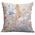 Decorative floral print throw pillow cover, soft botanical cushion for sofa and home. - A1654-14