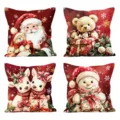 Christmas throw pillow covers set of 4 decorative holiday cushion cases for sofa bed decor - 18x18 Inch / HYMD337-30