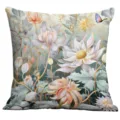 Digital Print Floral Cushion Cover Botanical Art Decorative Pillow Case for Sofa Home Decor - A1654-18