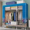 Portable cloth wardrobe with steel frame, large storage organizer for bedroom and dorm use. - Bicycle Lovers