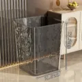 Transparent acrylic trash can for bathroom and kitchen, modern style wastebasket 27.5cm - 13L / Textured Grey
