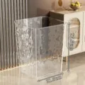 Transparent textured trash can, clear modern rectangular waste basket for home and office. - 13L / Cloud Crystal White