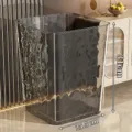 Papelera transparente moderna de plástico, elegante cubo de basura texturado para el hogar. - 15L / Gris Texturizado