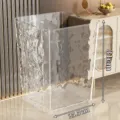 Papelera transparente de plástico para el hogar, cesto de basura moderno y elegante. - 15L / Blanco Cristal de Nube
