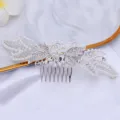 Elegant alloy pearl rhinestone hair comb for women wedding bridal hair accessories chic design - Silver White (FG20928)