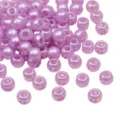 Light purple pearl acrylic loose beads DIY handmade jewelry phone chain making 8x6mm - Purple