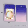 Kleurrijke laser aluminium folie venster zip lock verpakkingszak voor sieraden armband - 10 stuks/Verpakking / 8x13cm Verloop Laser Paars Venster