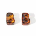 Acrylic Amber Leopard Print Large Hole Letter B Beads DIY Phone Chain Bag Jewelry Accesso - Letter B / 21x15x14mm