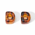 Acrylic amber leopard print large hole letter D bead DIY charm mobile phone chain jewelry - Letter D / 21x17x14mm