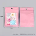 Roze laser venster zelfafdichtende zak geperforeerde verpakkingszak voor sieraden 10x7cm - 10 stuks/Verpakking / 7x10cm Aluminiumfolie Roze Venster