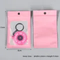 Roze fitness halter sleutelhanger met transparante venster sluiting verpakking set. - 10 stuks/Verpakking / 8x13cm Aluminiumfolie Roze Venster