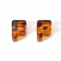 Acrylic Tortoise Shell Letter F Bead DIY Pendant Jewelry Accessory Amber Brown Charm - Letter F