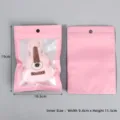 Roze stazak zip zakje met venster en ophanggat voor sieraden en kleine artikelen. - 10 stuks/Verpakking / 10.5x15cm Aluminiumfolie Roze Venster