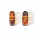 Acrylic amber leopard print large hole bead accessory for DIY phone chain and jewelry crafting. - Letter I