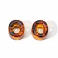 Amber acrylic large hole beads tortoiseshell DIY accessories phone chain bag pendants - Letter O