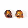 Acrylic amber leopard print large hole letter Q bead charms for DIY phone chains and bag pendants. - Letter Q