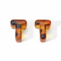 Amber Tortoiseshell Acrylic Letter T Beads DIY Phone Chain Bag Pendant Accessories - Letter T