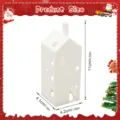 Witte keramische miniatuur huis kandelaar kerst tafeldecoratie met holle raamontwerpen - Wit