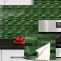 Autocollant de carrelage mosaïque vert adhésif pour dosseret de cuisine et décoration murale. - 10x10cm 10 Pièces / TS374