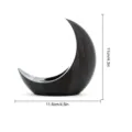 Portavelas de media luna impreso en 3D negro decoración de mesa soporte de luz - Sin Luz de Vela / Negro