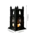 Lampe de bougie LED gothique château noir décoration de table pour fête de vacances - 3D037 / Avec Bougie Lumière Chaude / Noir