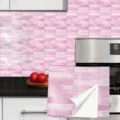 Adhesif carrelage marbre rose impermeable autocollant cuisine credit murale - 10x10cm 10 Pièces / TS376