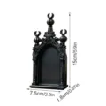 Gothischer schwarzer Bogenfenster Regal Miniatur Ornament fuer Halloween Party Heimdeko 15cm. - 3D048