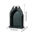 Gothic schwarzes 3D Totenkopf Fledermaus Bogen Regal Detail mit dunklem Heimdekor Design. - 3D050