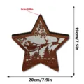 Detailed view of the LED luminous wooden Christmas star decoration with dimensions and craft. - Style MZ1235